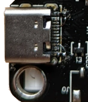 USB Type C with resistors soldered